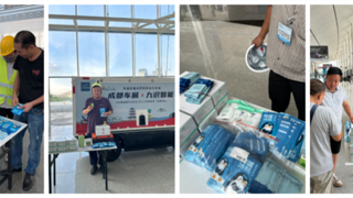 科技也有溫度！九識(shí)智能無(wú)人車成都車展支援搭建，幫工人運(yùn)物料還送防暑補(bǔ)給